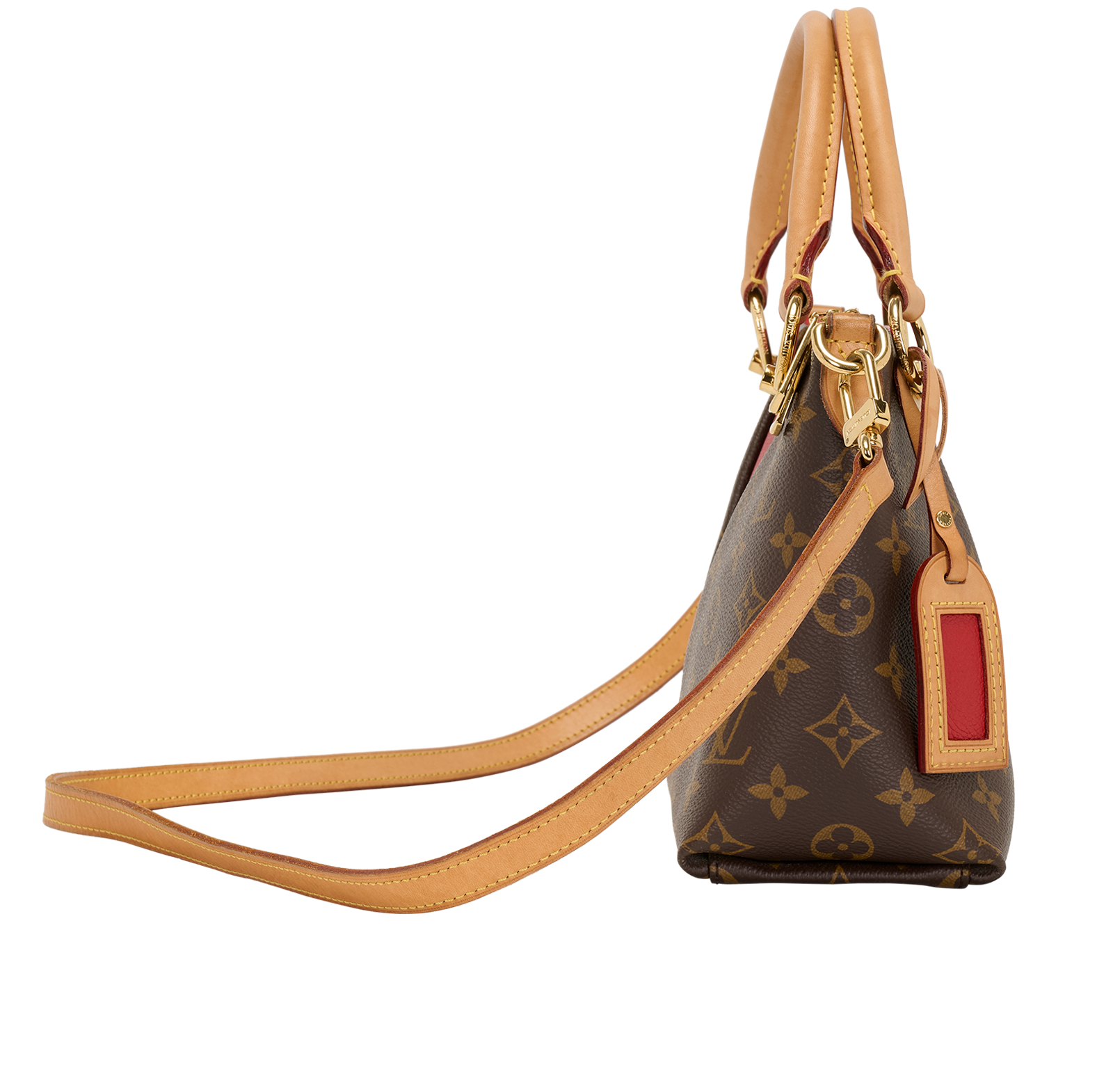 V Tote BB, &pound;1,200, Handbags, Red, Canvas/Leather, Side view
